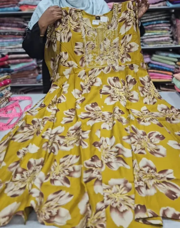 Vatican Silk Anarkali Long Top | AK1355